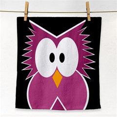 Pink Owl Face Towel by Valentinaart