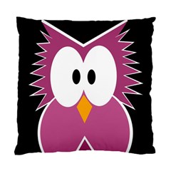 Pink Owl Standard Cushion Case (two Sides) by Valentinaart