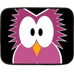 Pink owl Double Sided Fleece Blanket (Mini)  35 x27  Blanket Front