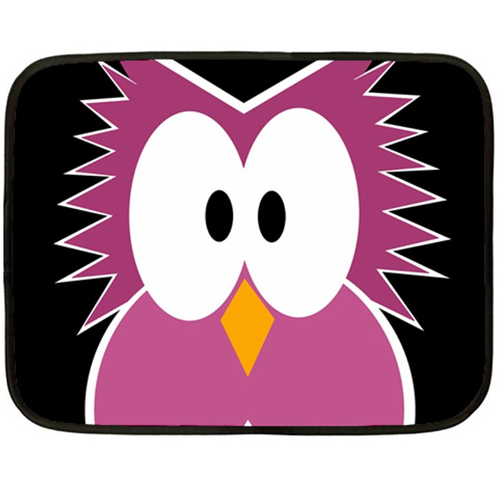 Pink owl Double Sided Fleece Blanket (Mini) 