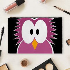 Pink Owl Cosmetic Bag (large)  by Valentinaart