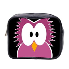 Pink owl Mini Toiletries Bag 2-Side