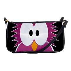 Pink Owl Shoulder Clutch Bags by Valentinaart