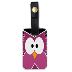 Pink owl Luggage Tags (One Side) 