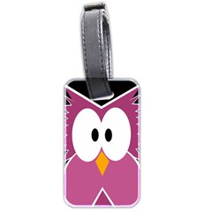 Pink owl Luggage Tags (Two Sides)