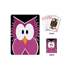 Pink Owl Playing Cards (mini)  by Valentinaart