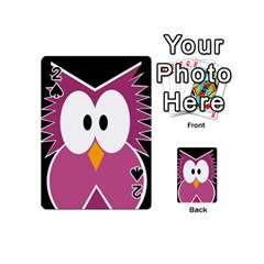 Pink Owl Playing Cards 54 (mini)  by Valentinaart