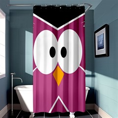 Pink Owl Shower Curtain 36  X 72  (stall)  by Valentinaart