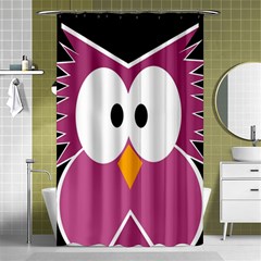 Pink owl Shower Curtain 48  x 72  (Small) 