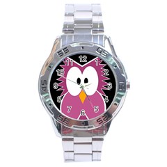 Pink owl Stainless Steel Analogue Watch