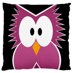 Pink Owl Large Cushion Case (one Side) by Valentinaart