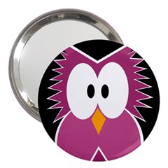 Pink Owl 3  Handbag Mirrors by Valentinaart