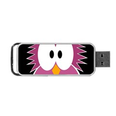 Pink Owl Portable Usb Flash (two Sides) by Valentinaart