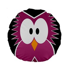 Pink Owl Standard 15  Premium Round Cushions by Valentinaart