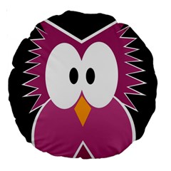 Pink owl Large 18  Premium Round Cushions