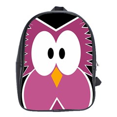 Pink Owl School Bags (xl)  by Valentinaart