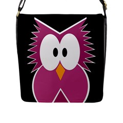 Pink owl Flap Messenger Bag (L) 