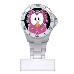 Pink owl Plastic Nurses Watch