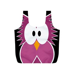 Pink owl Full Print Recycle Bags (S) 