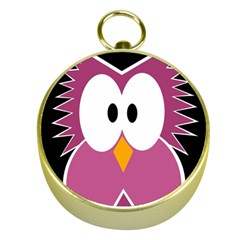 Pink Owl Gold Compasses by Valentinaart