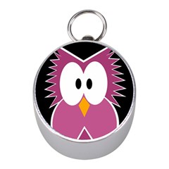 Pink Owl Mini Silver Compasses