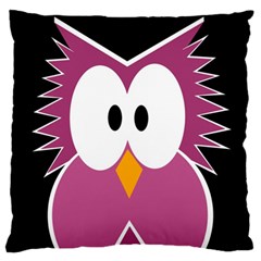 Pink owl Standard Flano Cushion Case (Two Sides)