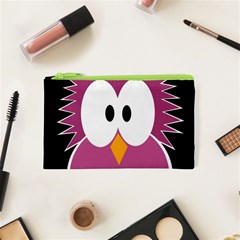 Pink Owl Cosmetic Bag (xs) by Valentinaart