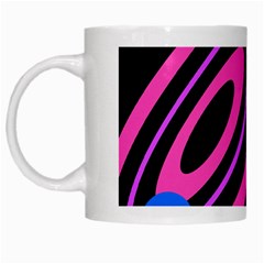 Pink And Blue Twist White Mugs by Valentinaart