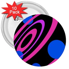 Pink And Blue Twist 3  Buttons (10 Pack)  by Valentinaart