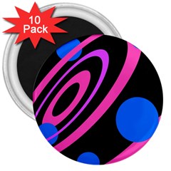 Pink And Blue Twist 3  Magnets (10 Pack)  by Valentinaart