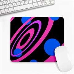 Pink And Blue Twist Large Mousepads by Valentinaart