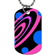 Pink And Blue Twist Dog Tag (two Sides) by Valentinaart