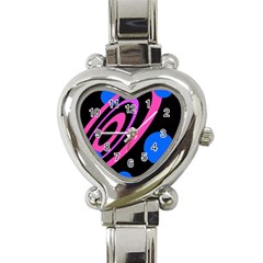 Pink And Blue Twist Heart Italian Charm Watch by Valentinaart