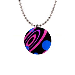 Pink And Blue Twist Button Necklaces by Valentinaart