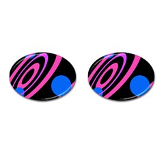 Pink And Blue Twist Cufflinks (oval) by Valentinaart