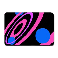 Pink And Blue Twist Small Doormat  by Valentinaart