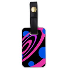 Pink And Blue Twist Luggage Tags (one Side)  by Valentinaart