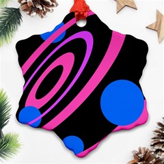 Pink And Blue Twist Snowflake Ornament (2-side) by Valentinaart