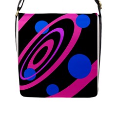 Pink And Blue Twist Flap Messenger Bag (l)  by Valentinaart