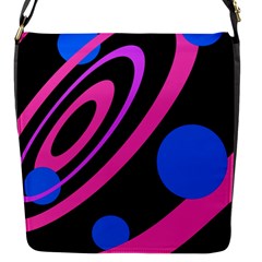 Pink And Blue Twist Flap Messenger Bag (s) by Valentinaart