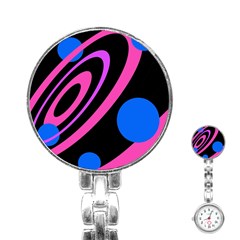 Pink And Blue Twist Stainless Steel Nurses Watch by Valentinaart