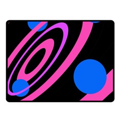 Pink And Blue Twist Double Sided Fleece Blanket (small) 