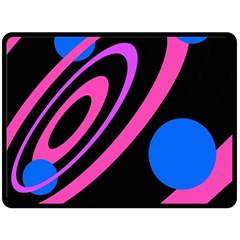 Pink And Blue Twist Double Sided Fleece Blanket (large) 