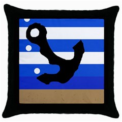 Anchor Throw Pillow Case (black) by Valentinaart