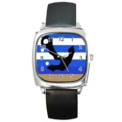 Anchor Square Metal Watch by Valentinaart