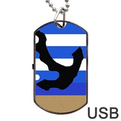 Anchor Dog Tag Usb Flash (one Side) by Valentinaart