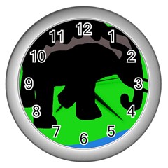 Elephand Wall Clocks (silver)  by Valentinaart