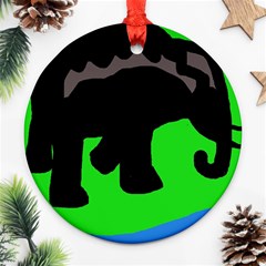 Elephand Round Ornament (two Sides)  by Valentinaart