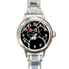 Evil Rabbit Round Italian Charm Watch by Valentinaart