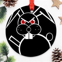 Evil Rabbit Ornament (round)  by Valentinaart